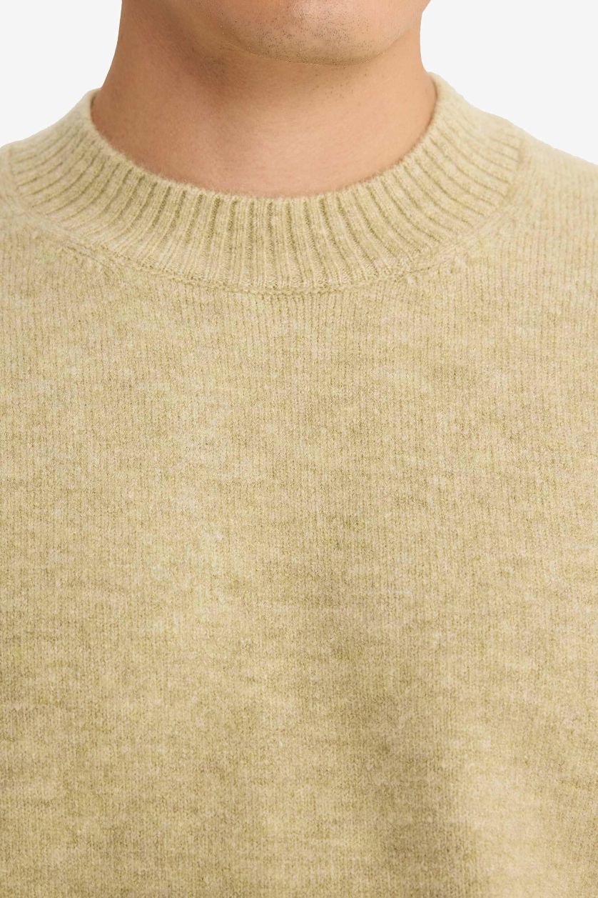 MAN Light Khaki Relax Fit Crew Neck Knitwear Pullover