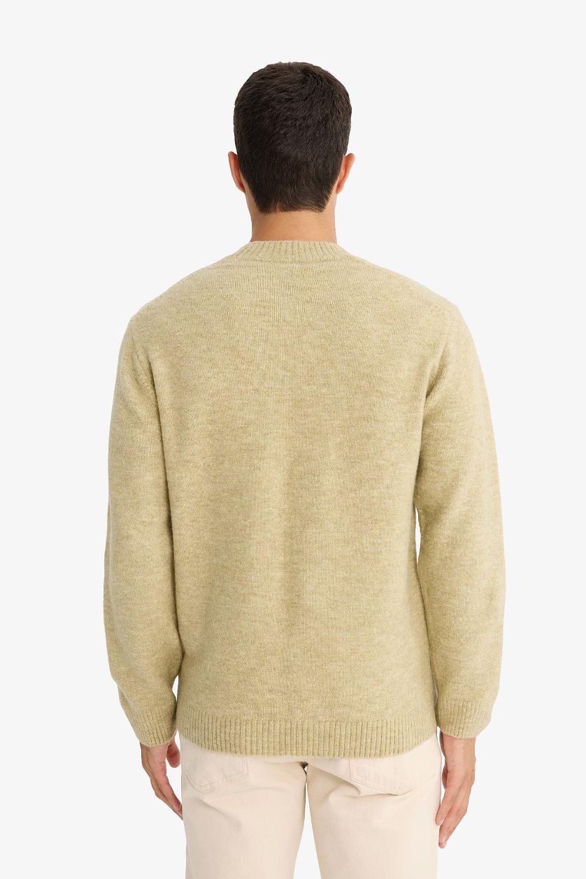 MAN Light Khaki Relax Fit Crew Neck Knitwear Pullover