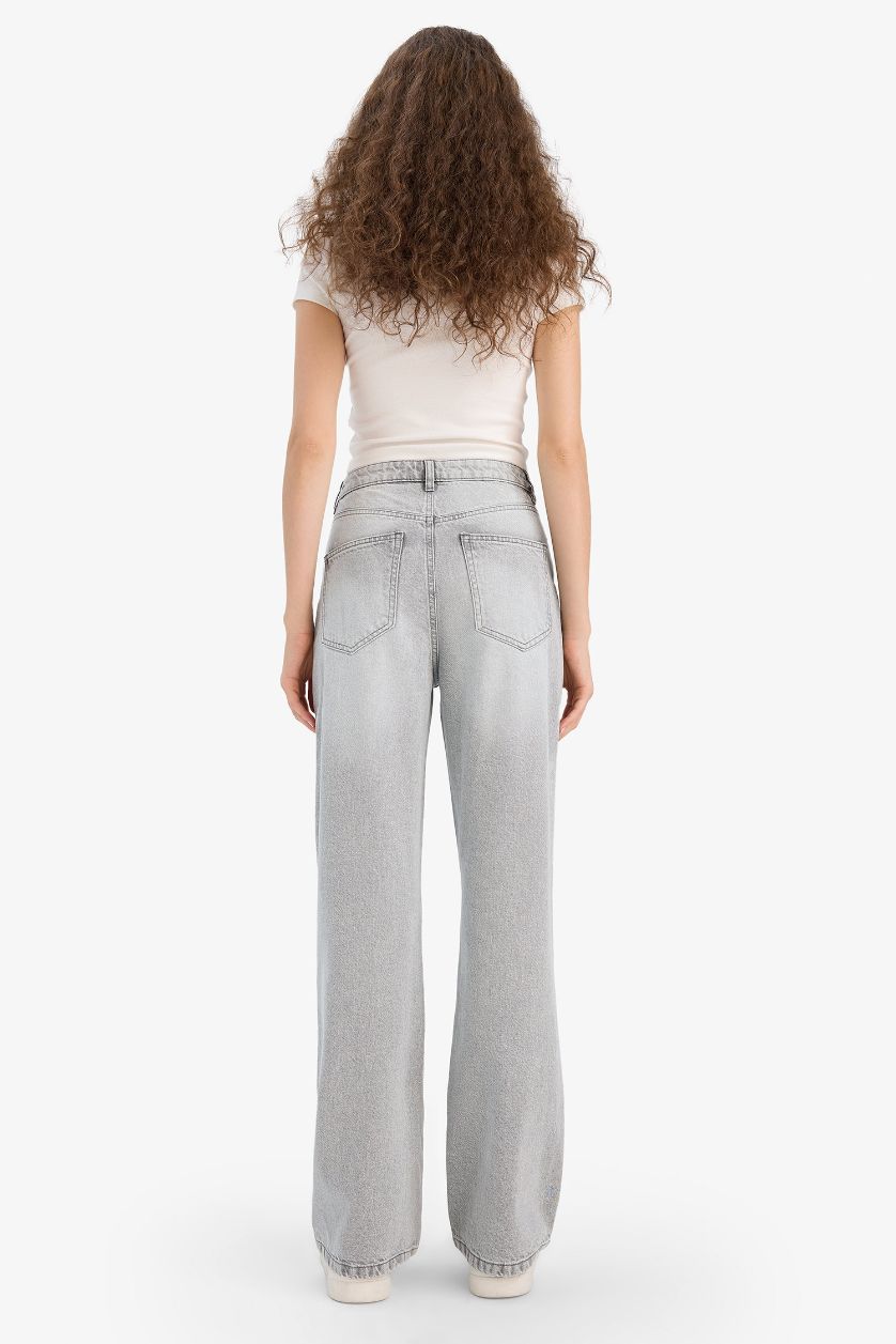WOMAN Grey 90's Wide Leg High Waist Straight Leg Jeans