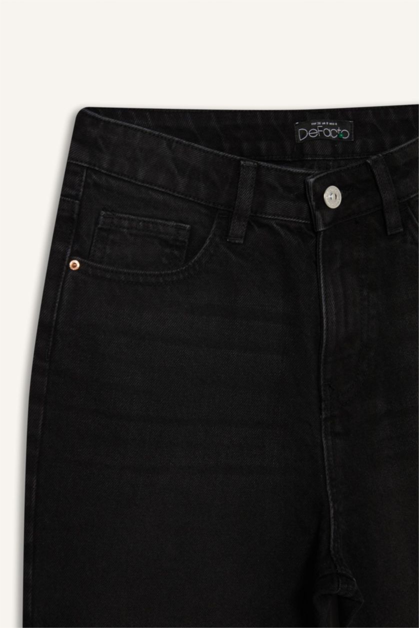 WOMAN Black Straight Fit High Waist Straight Leg Jeans