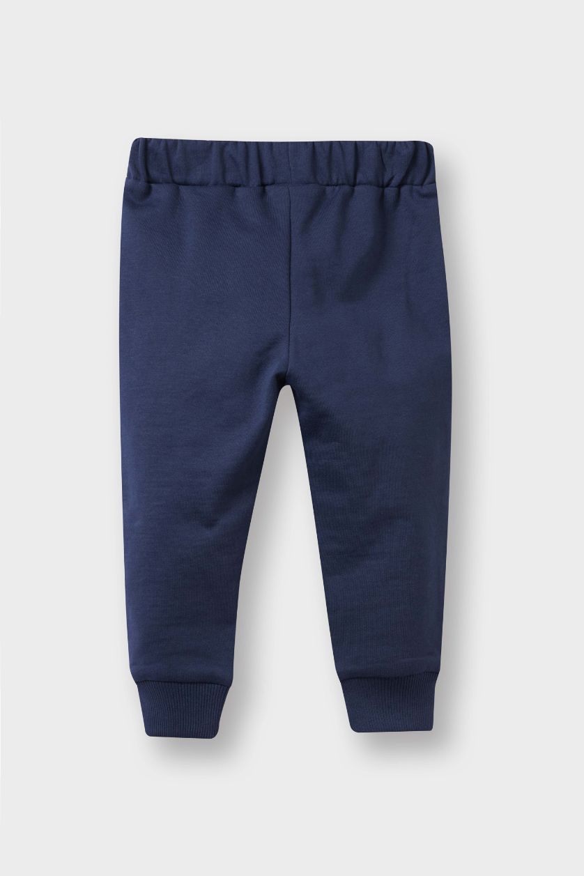 طفل صغير كحلي بنطرون قماش رقيق قصة عادية من قطعتين