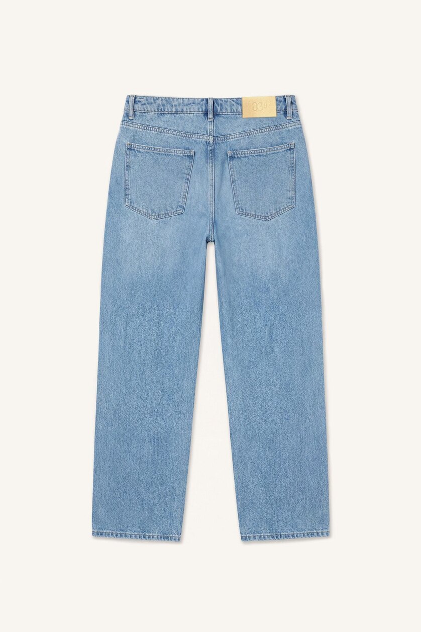 رجال أزرق فاتح Baggy Fit Wide Leg Jeans