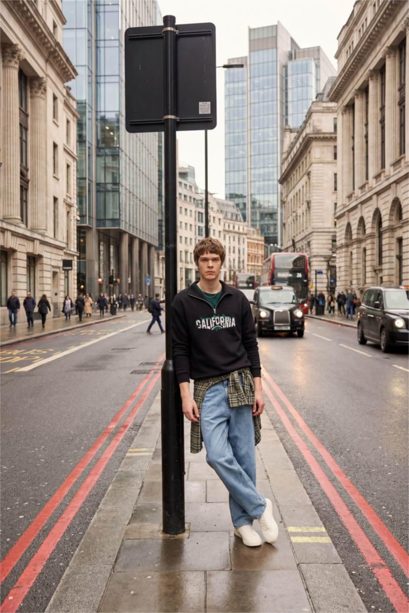 MAN Light Blue Baggy Fit Jeans