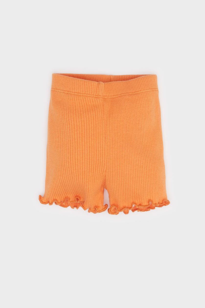 BABY GIRL Ecru Baby Girl Patterned T-Shirt Shorts 2 Piece Set