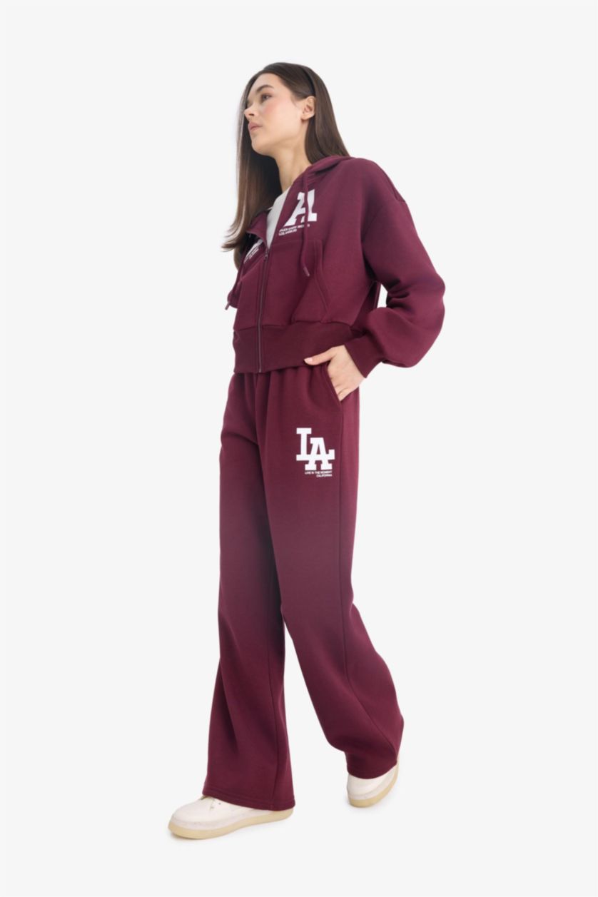 Әйелдерге Бордо Coool кең аяқ үлкен 3 иірілген жіп Шалбар