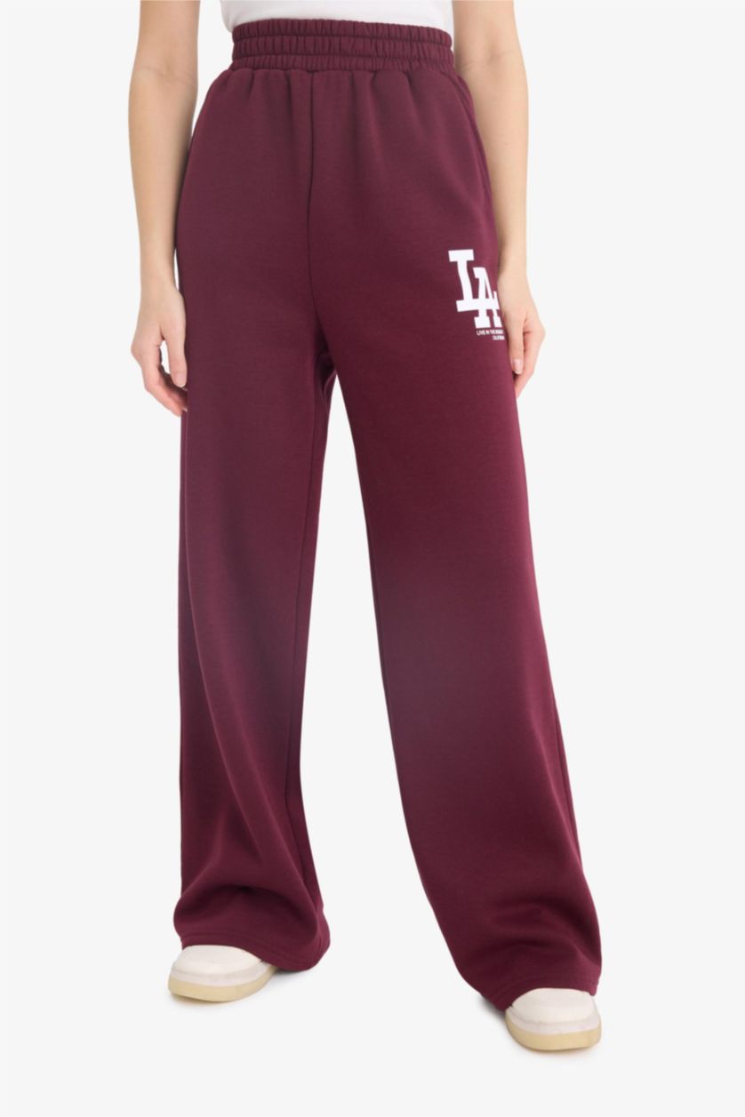 Әйелдерге Бордо Coool кең аяқ үлкен 3 иірілген жіп Шалбар