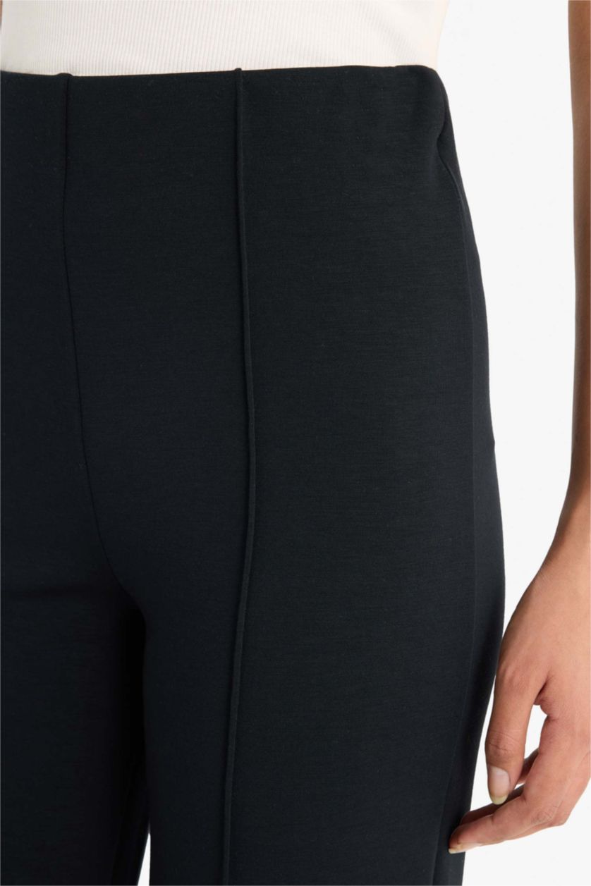 نساء أسود سروال قصة مستقيمة