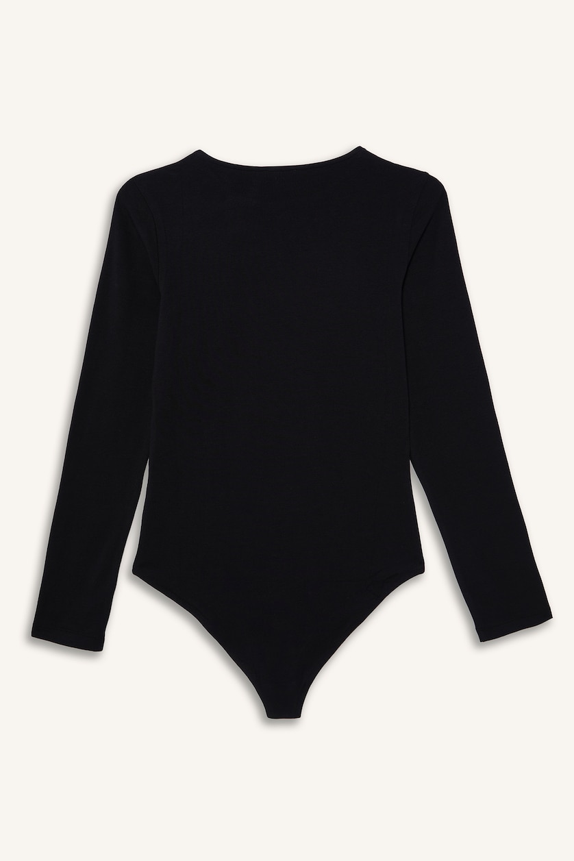 Женщины Черный Боди Slim Fit