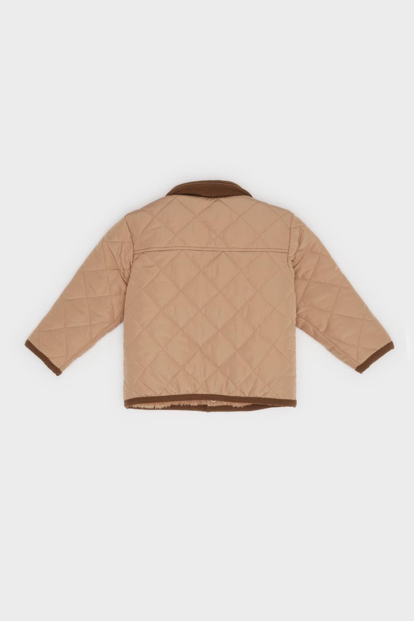 BABY BOY Beige Baby Boy Waterproof Contrast Collar Jacket