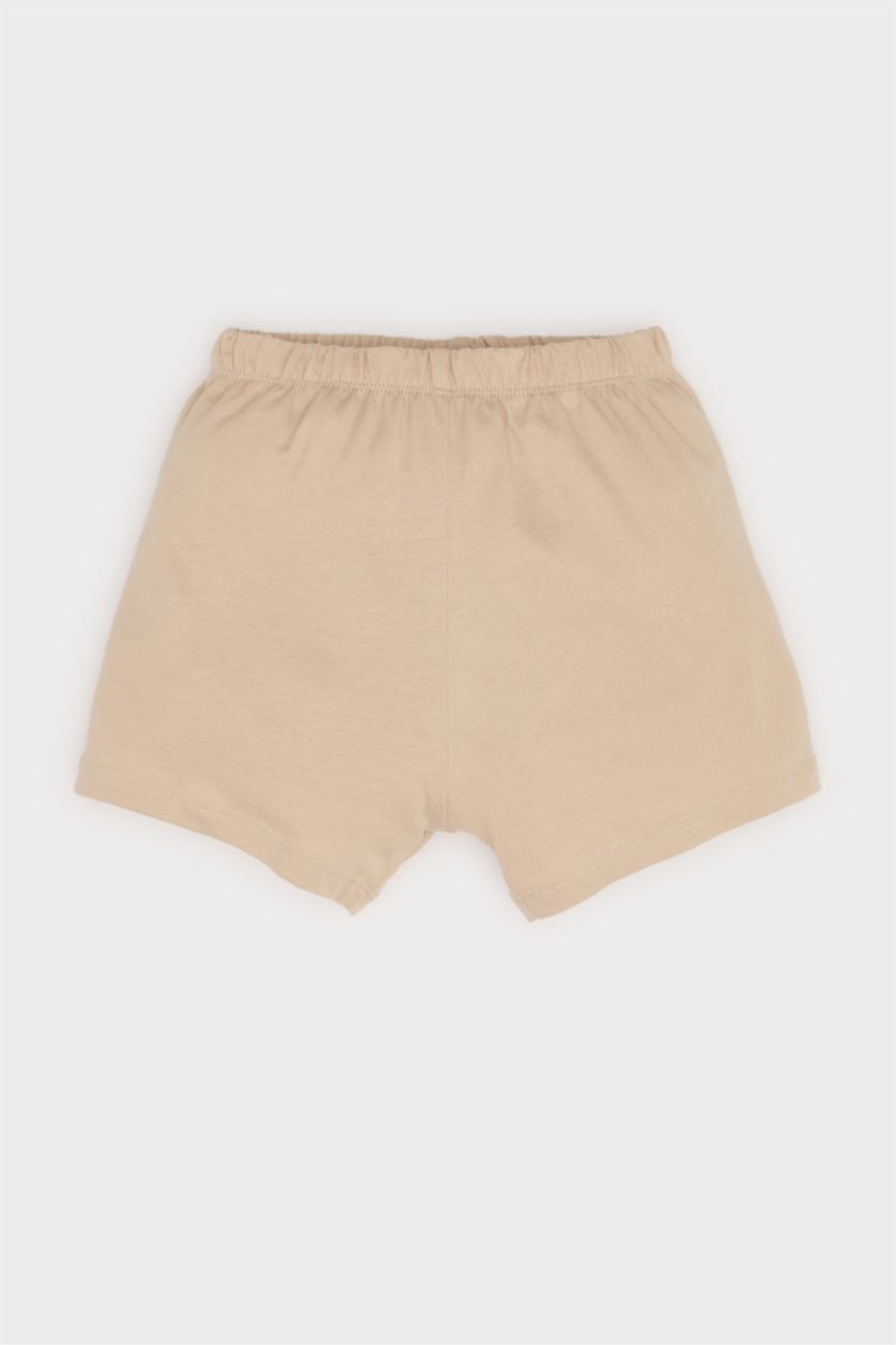 Erkek Bebek Açık Yeşil 2'li Takım Baskılı Kısa Kollu Tişört Şort Erkek Bebek