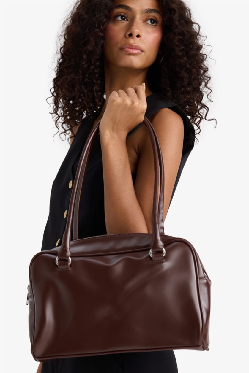 Kadın Koyu Kahve Kadın Suni Deri Omuz Çantası