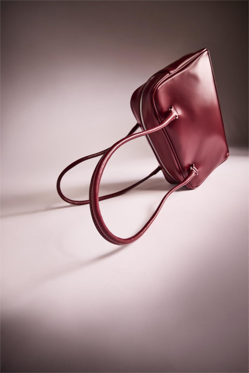 Kadın Bordo Kadın Suni Deri Omuz Çantası