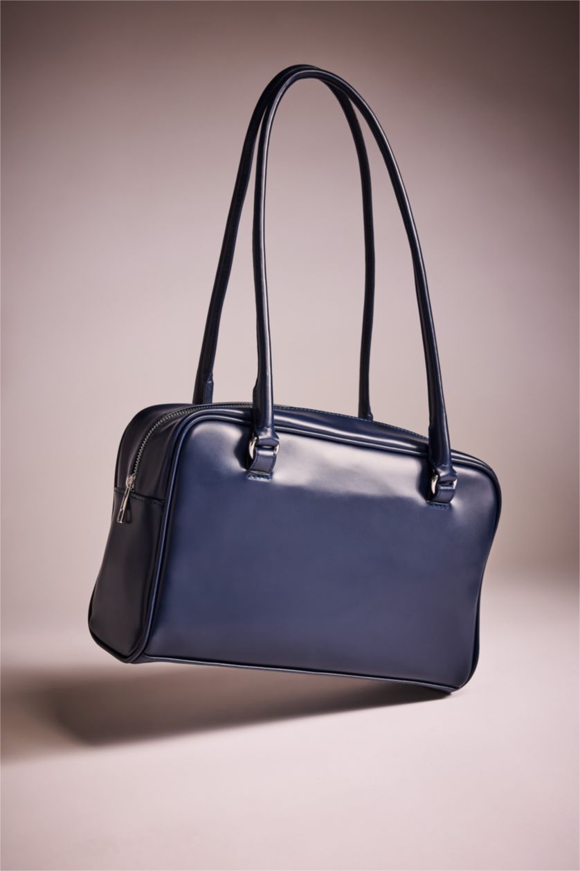 Kadın Lacivert Kadın Suni Deri Omuz Çantası