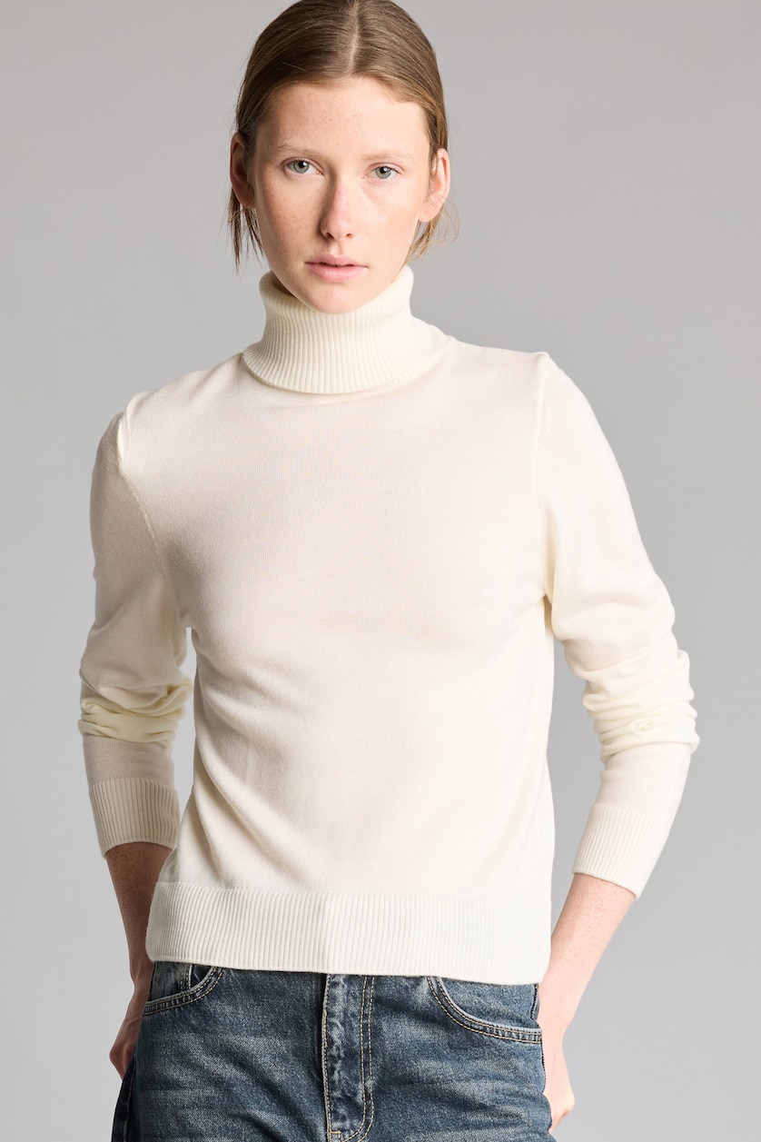 WOMAN Ecru Regular Fit Pullover