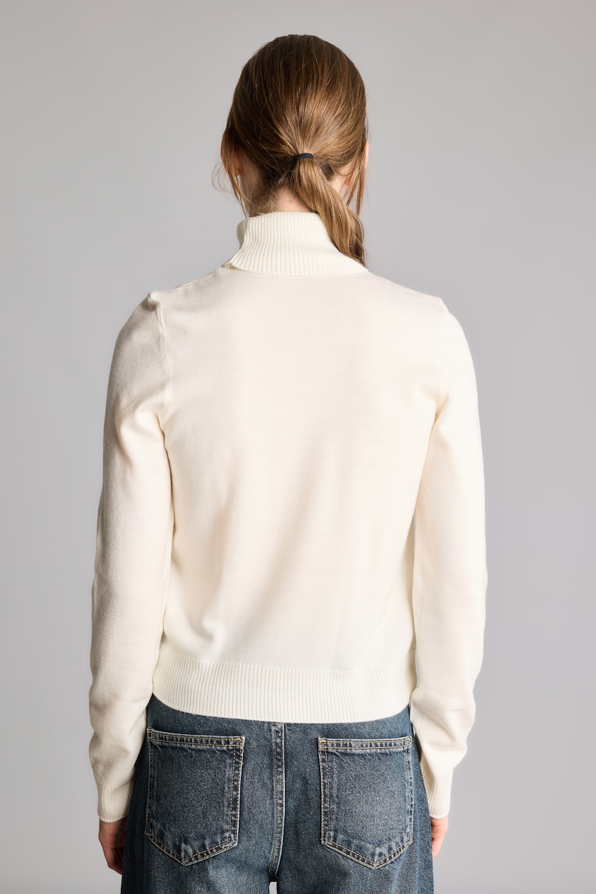 WOMAN Ecru Regular Fit Pullover
