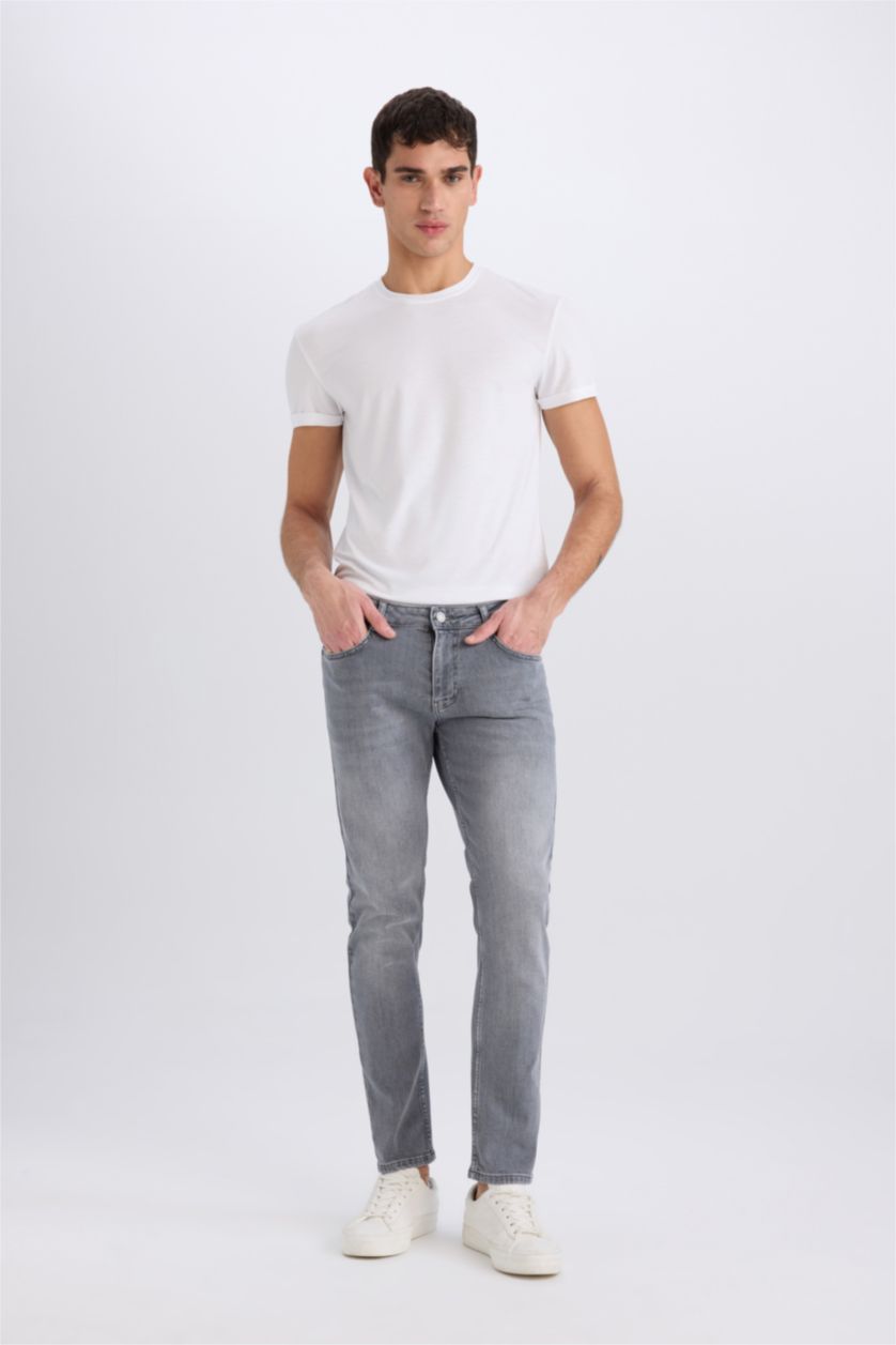 Erkek Gri Pedro Slım Fıt Pantolon