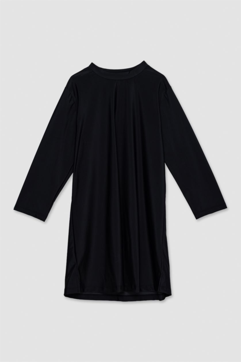 حريمي أسود بوركيني قصة عادية - قطعتين