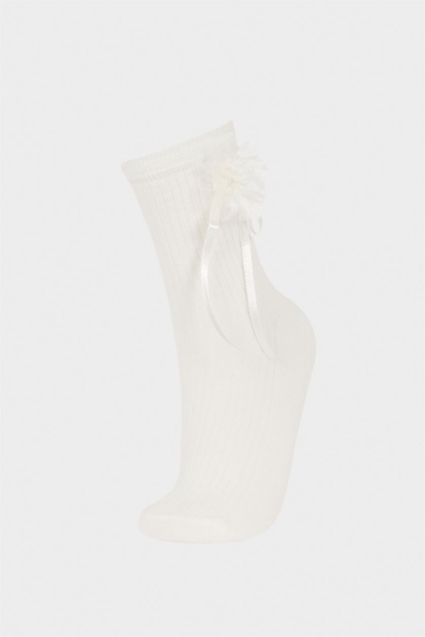 FEMME Blanc Cotton Long sock
