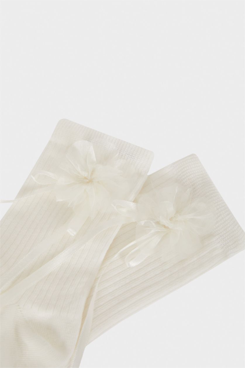 FEMME Blanc Cotton Long sock