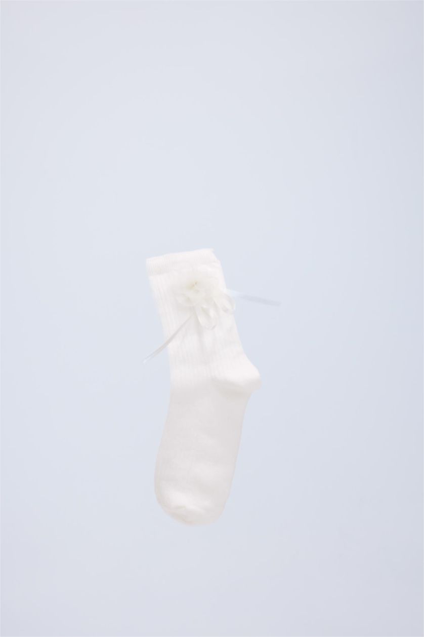 FEMME Blanc Cotton Long sock