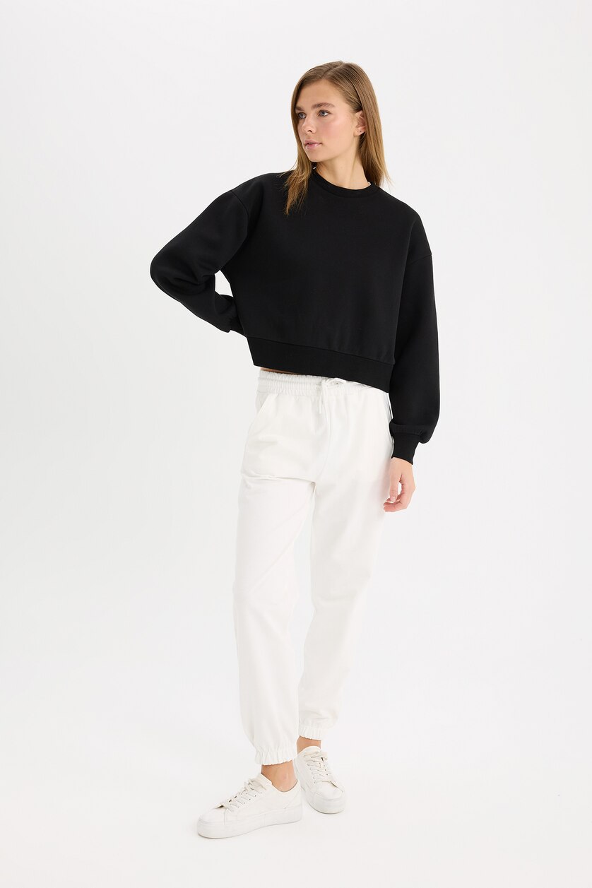 WOMAN Ecru jogger Thin Sweatshirt Fabric Trousers