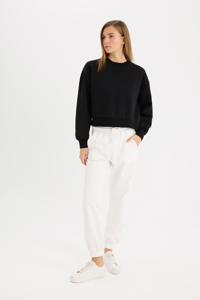 WOMAN Ecru jogger Thin Sweatshirt Fabric Trousers