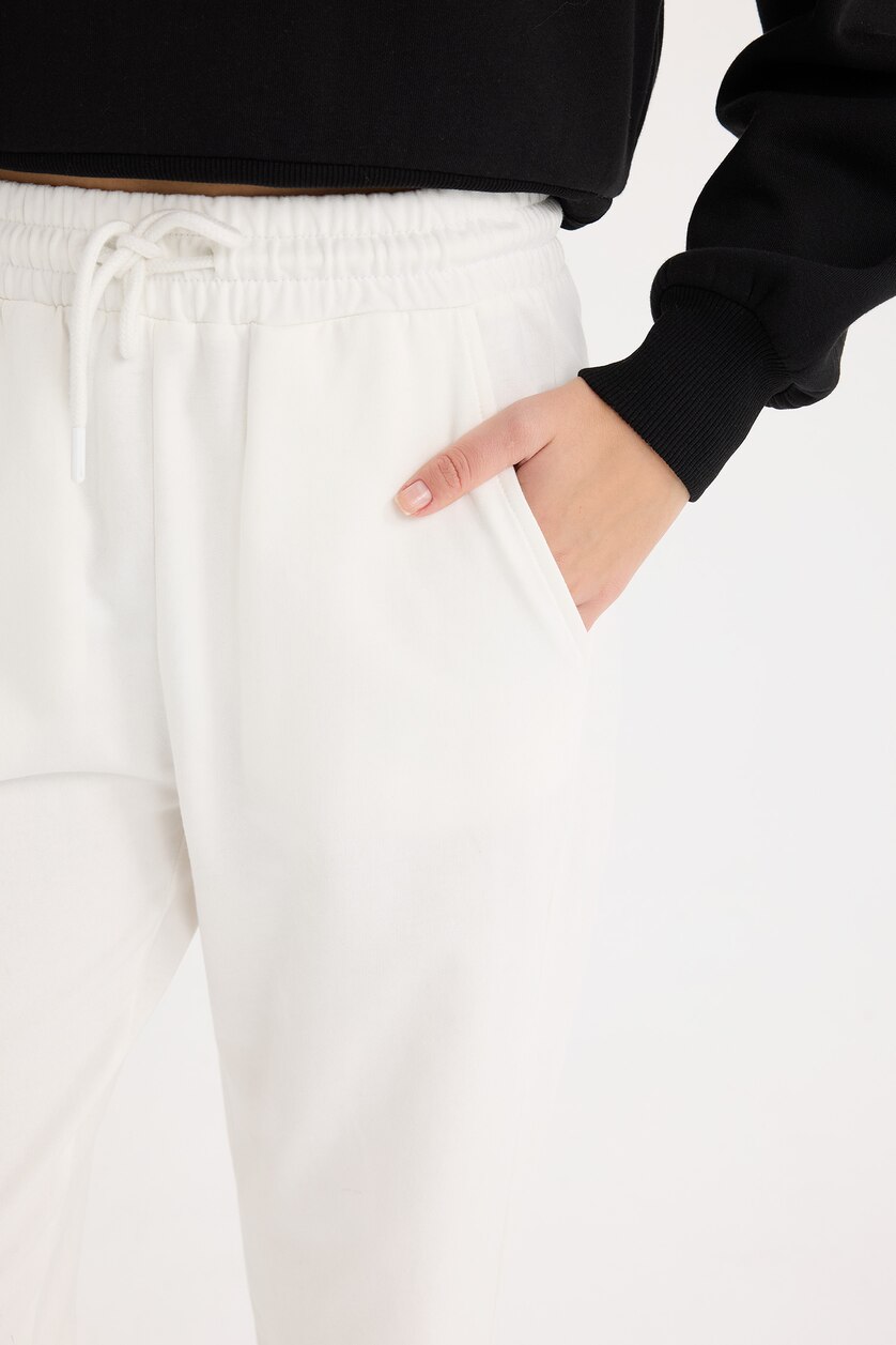 WOMAN Ecru jogger Thin Sweatshirt Fabric Trousers