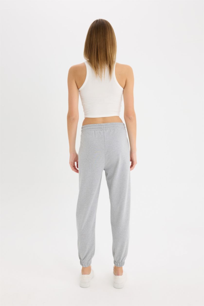 WOMAN Grey Melange Pocketed Jogger Pants