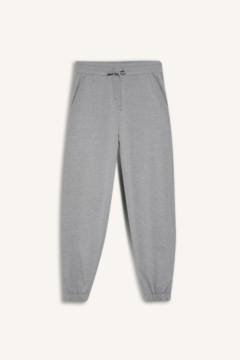 WOMAN Grey Melange Pocketed Jogger Pants
