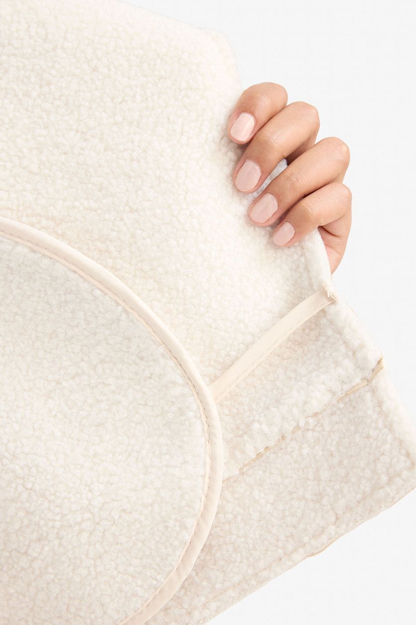 WOMAN Ecru Regular Fit Faux Fur Lined Jacket