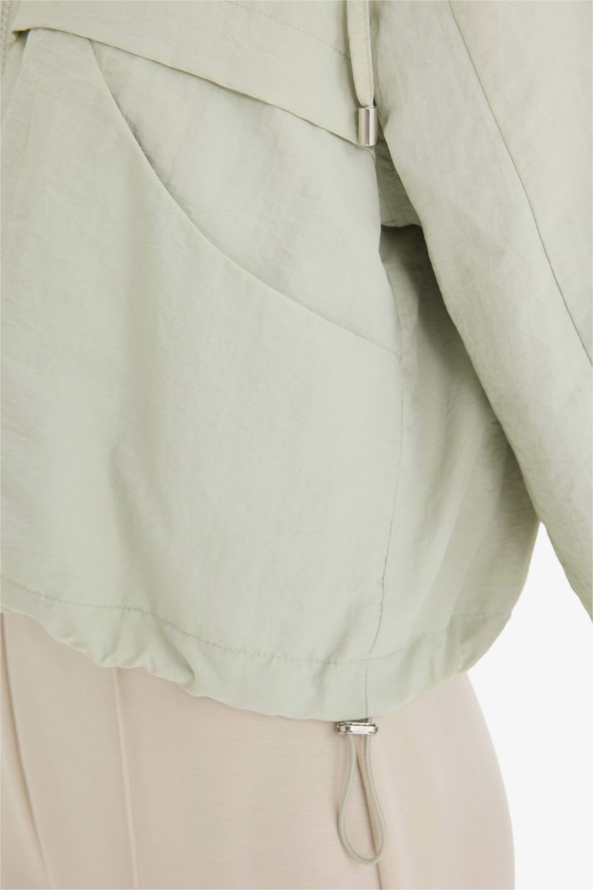 نساء نعناع جاكيت مطر كروب قصة عادية بغطاء للرأس