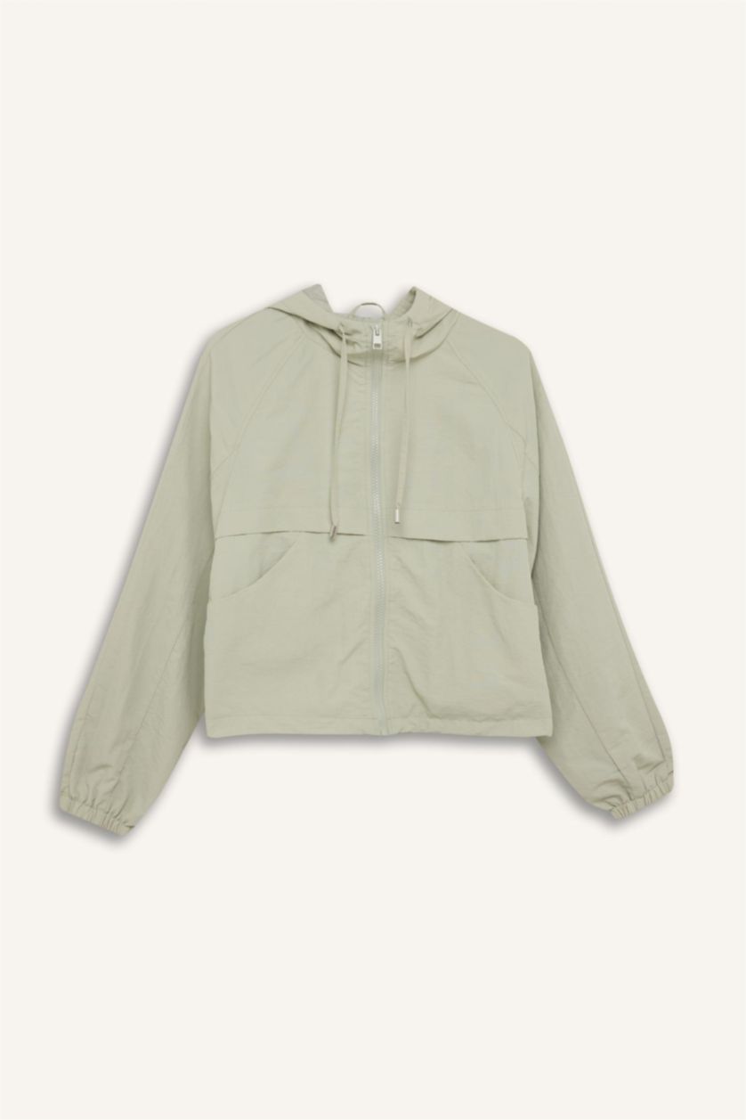 نساء نعناع جاكيت مطر كروب قصة عادية بغطاء للرأس