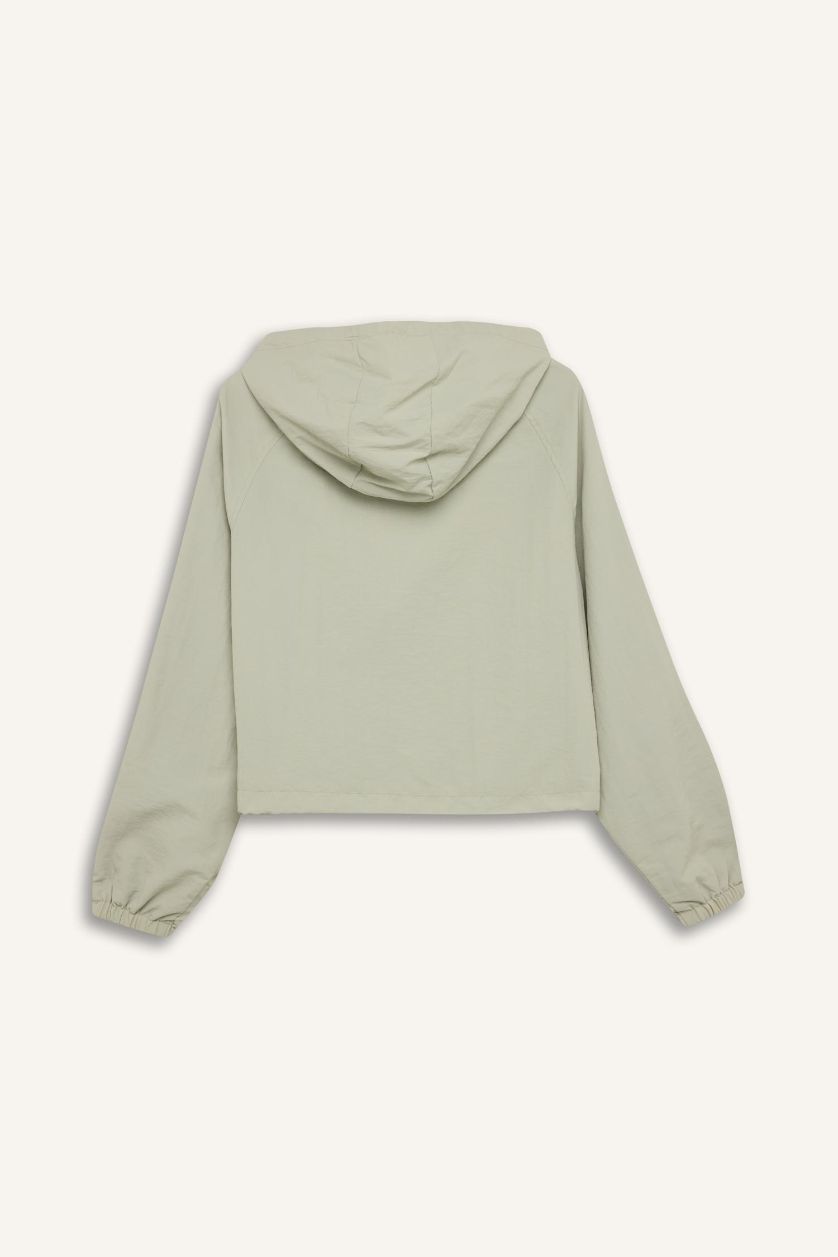 نساء نعناع جاكيت مطر كروب قصة عادية بغطاء للرأس