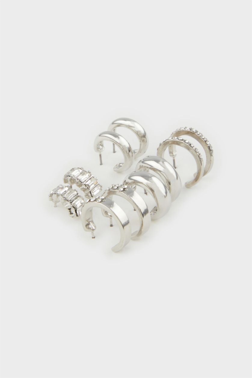 WOMAN SILVER Woman 5 Piece Silver Earrings