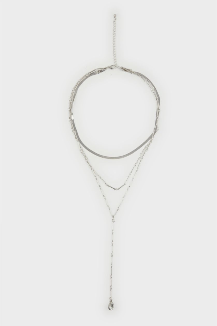 Женщины Серебряный Женское потройное серебряное колье Y с подвесками