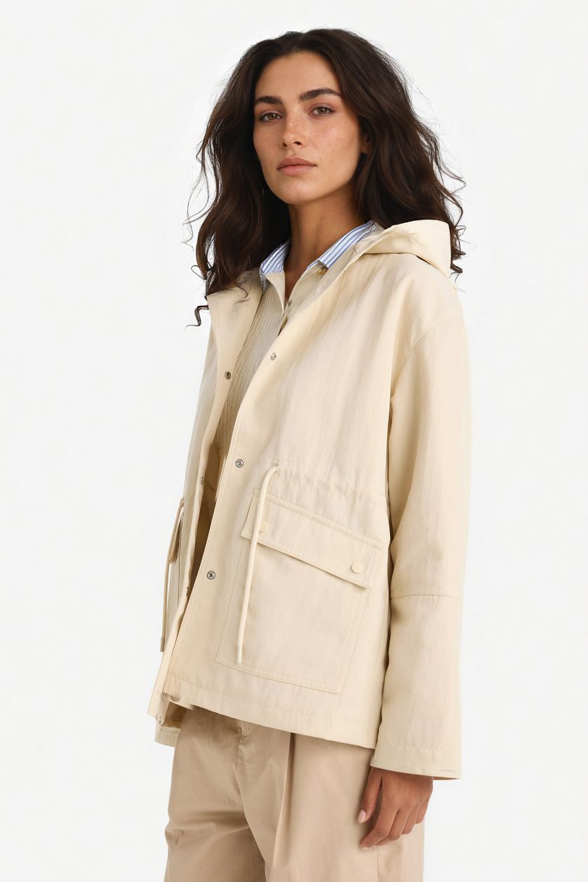 WOMAN Stone Regular Fit Waterproof Hooded Pocketed Raincoat