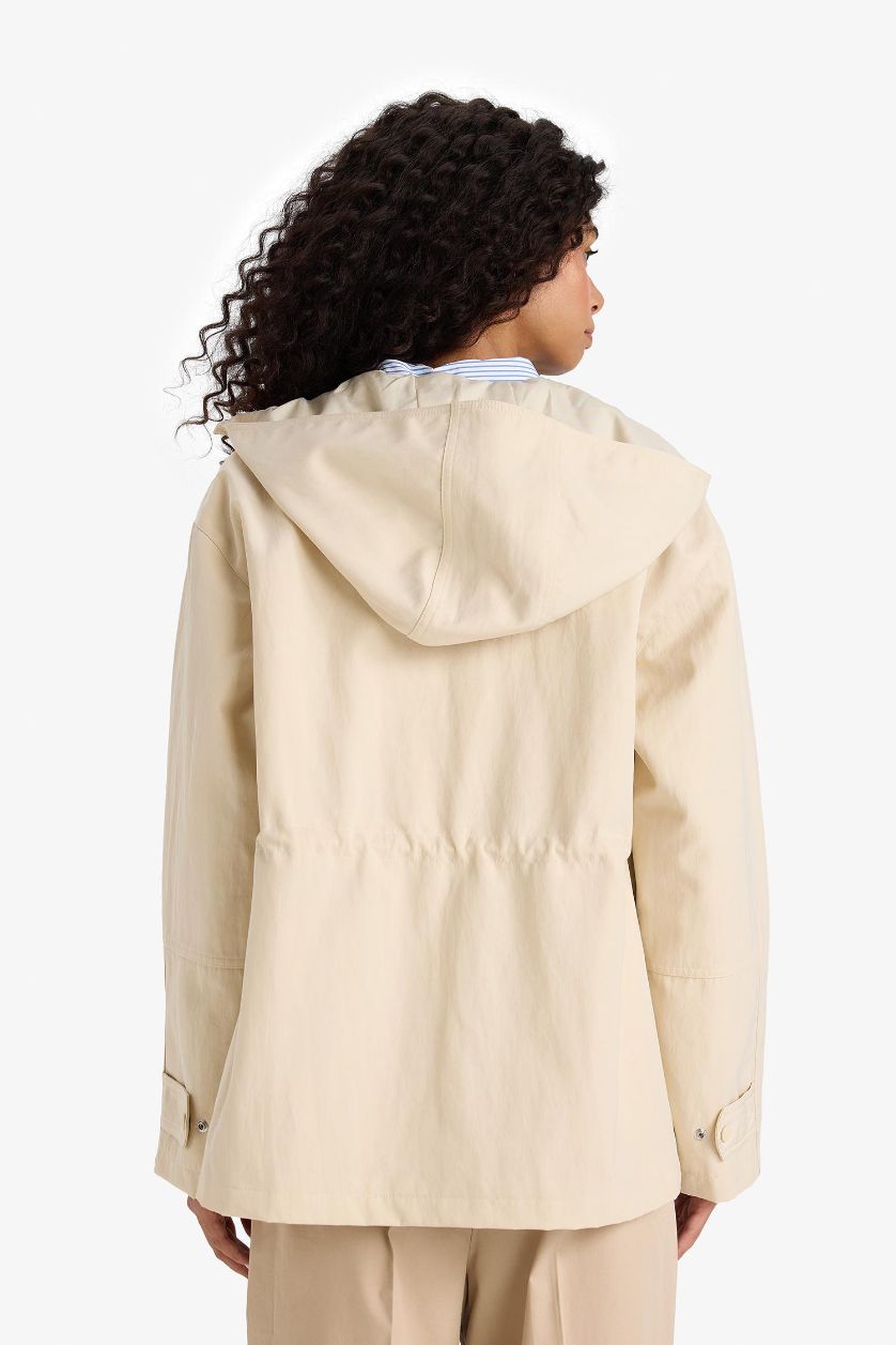 WOMAN Stone Regular Fit Waterproof Hooded Pocketed Raincoat