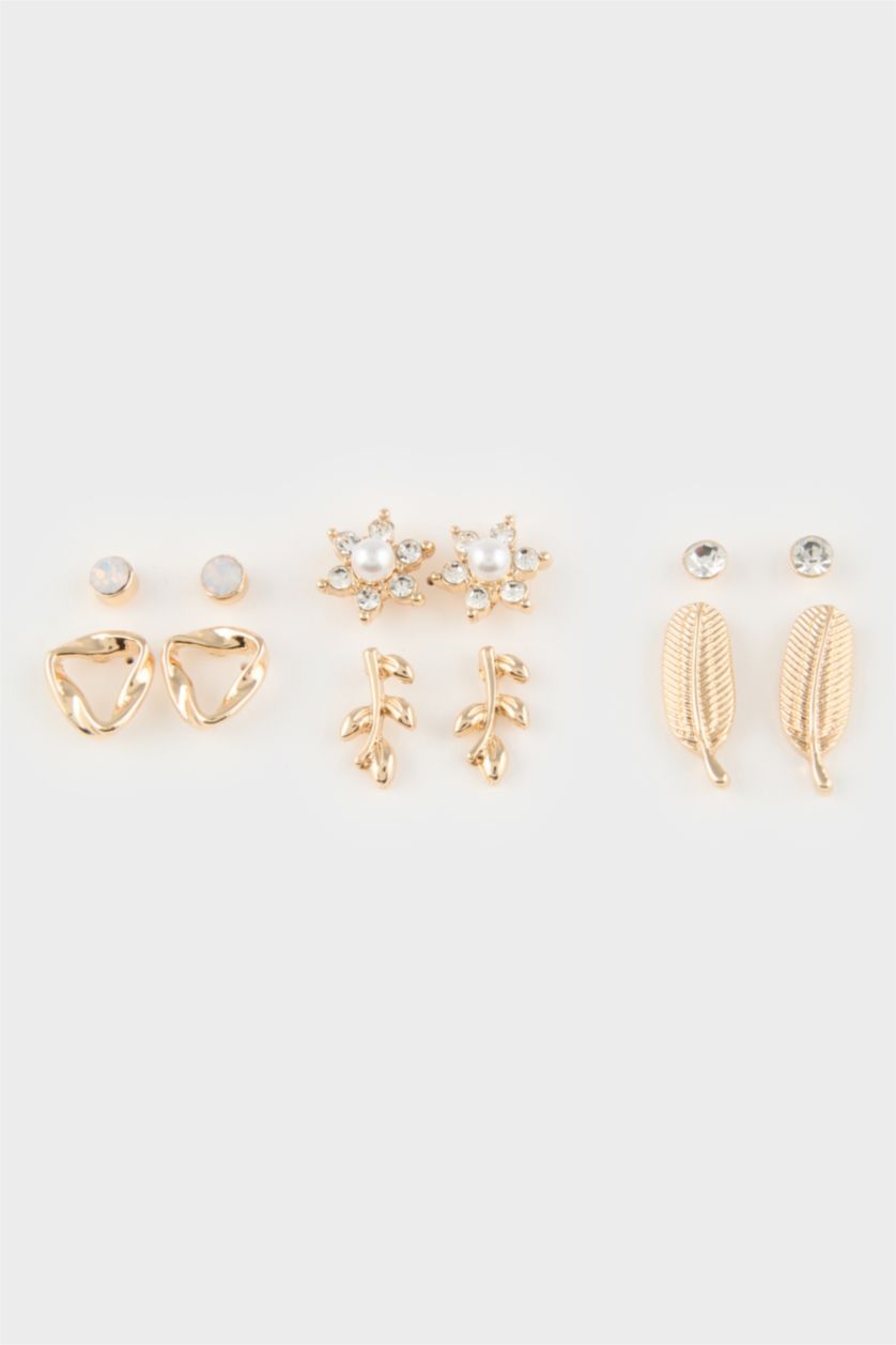 FEMME Karma Lot de 6 paires de Boucles d’oreilles dorées pour femme