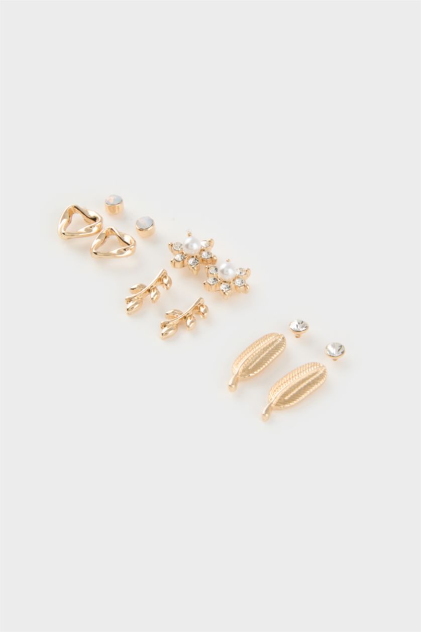 FEMME Karma Lot de 6 paires de Boucles d’oreilles dorées pour femme