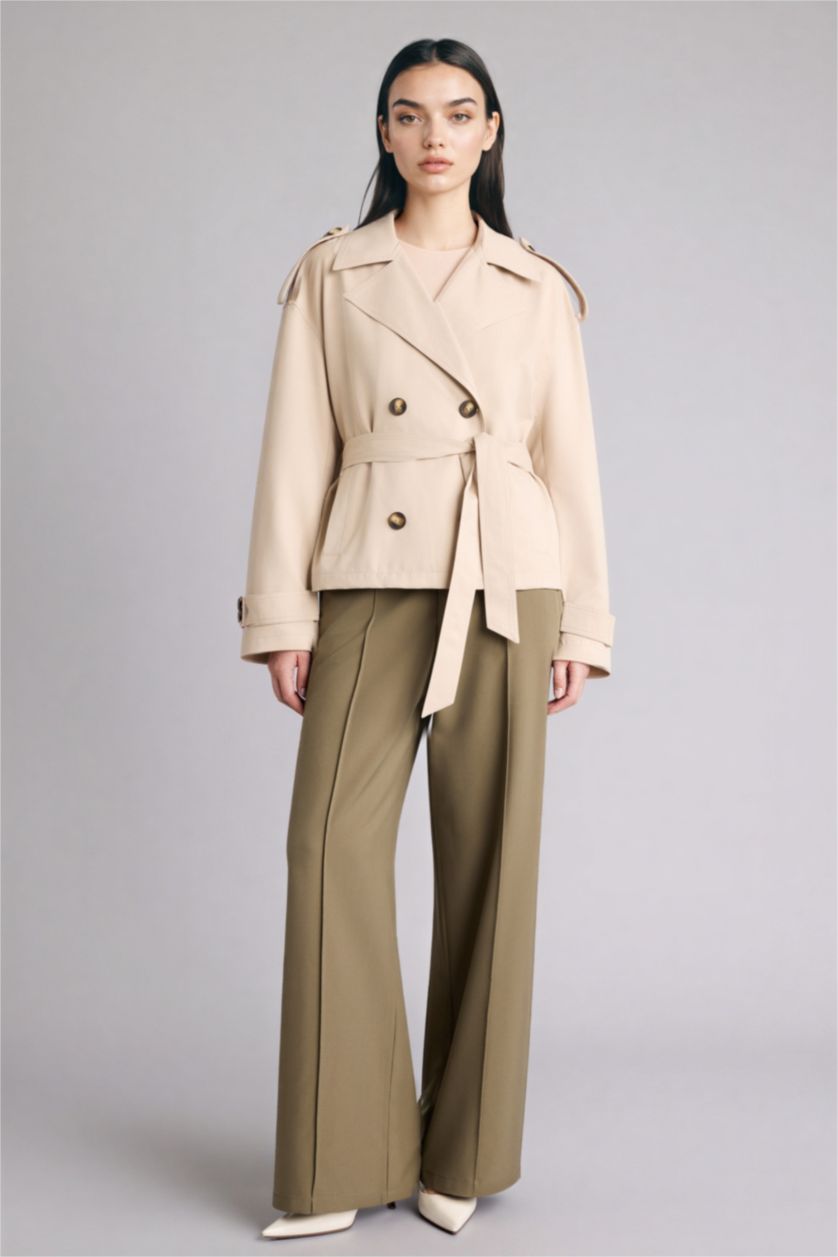 WOMAN Sand Regular Fit Trenchcoat