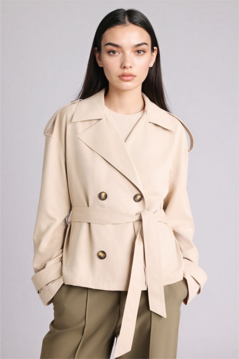 WOMAN Sand Regular Fit Trenchcoat