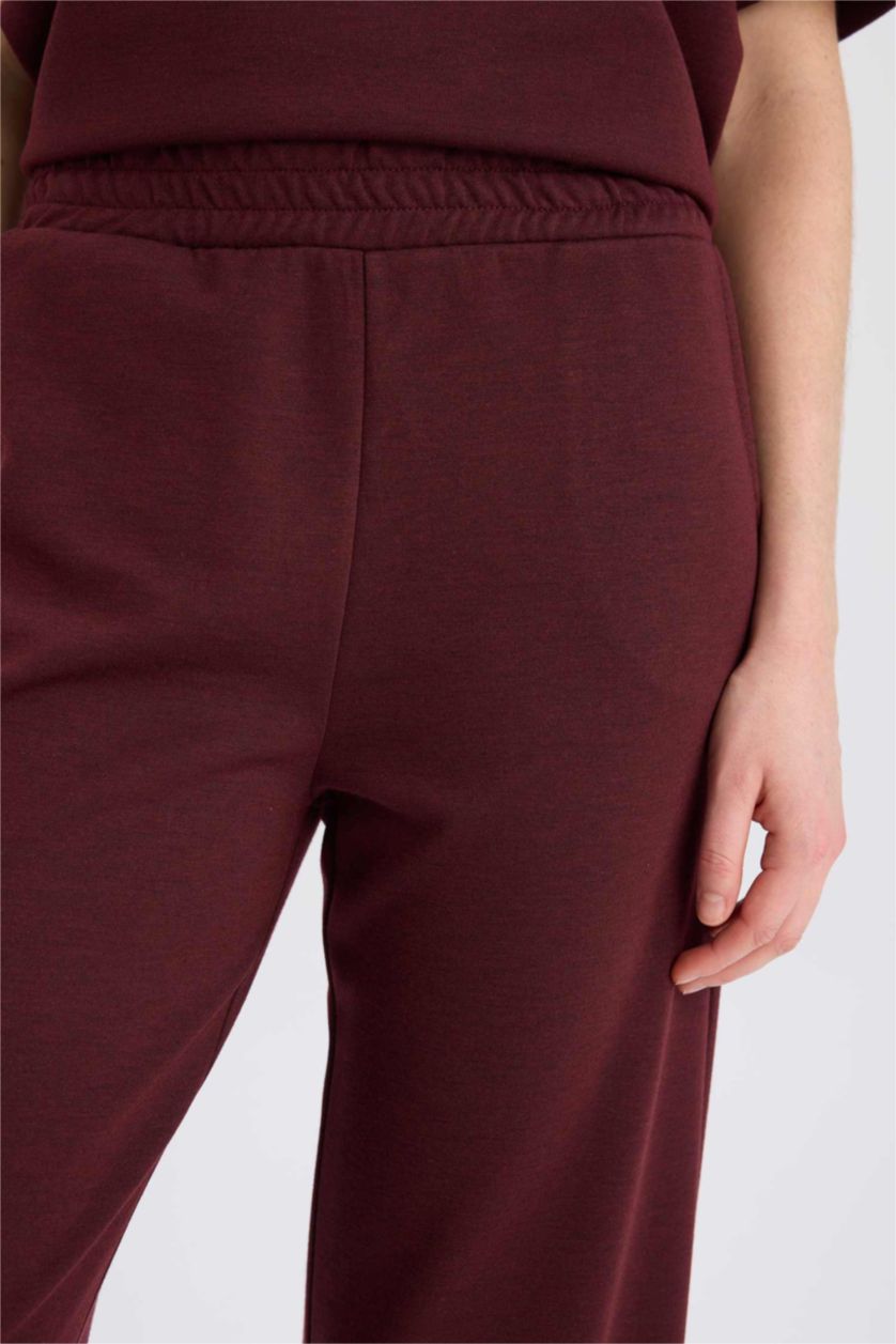 FEMME Bordeaux Clair Pantalon droit avec poches
