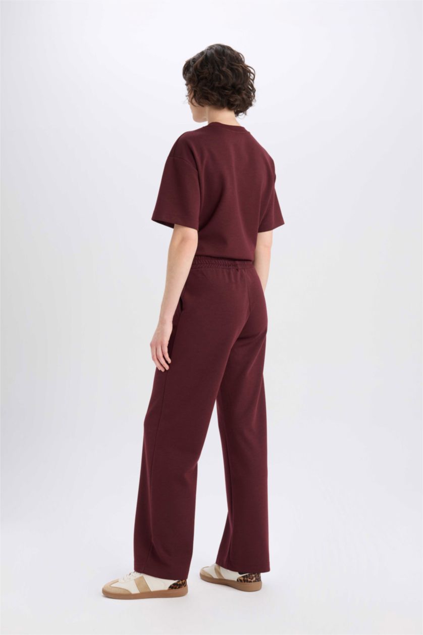 FEMME Bordeaux Clair Pantalon droit avec poches