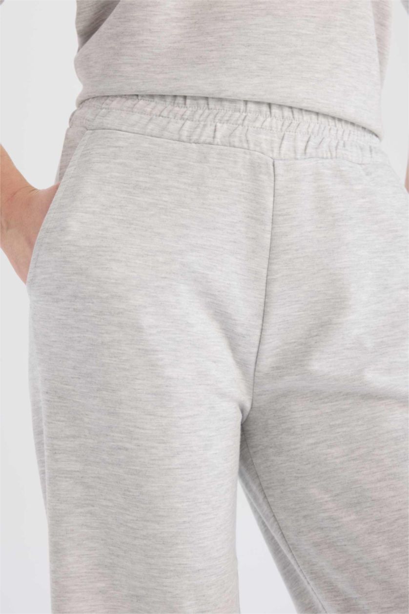 FEMME Gris Clair Pantalon droit avec poches Coupe droite