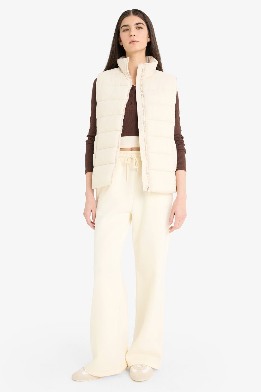 WOMAN Ecru Waterproof Zipered Vest