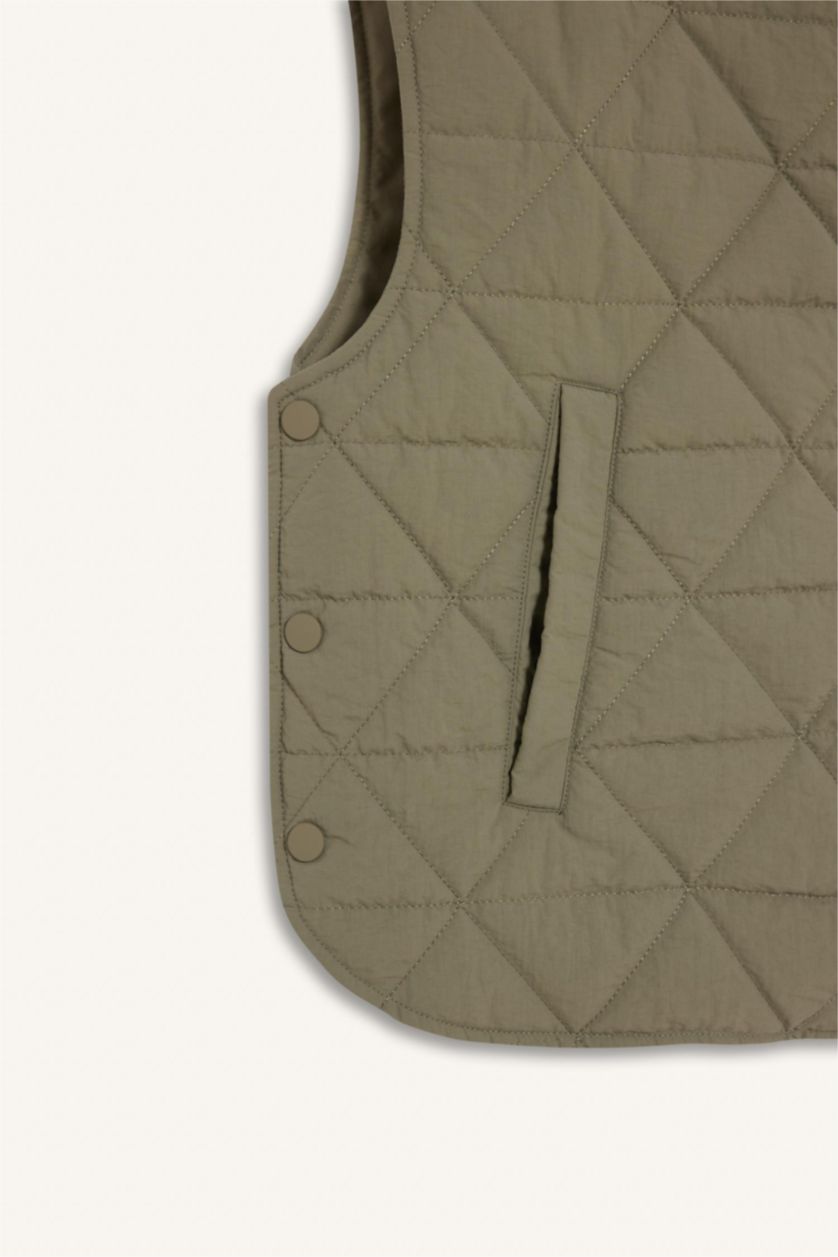 حريمي كاكي فاتح فيست مبطن قصة مريحة بكابيشون