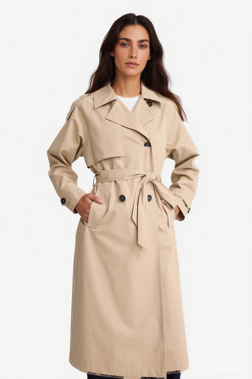 FEMME Beige Coton Coupe Régulière