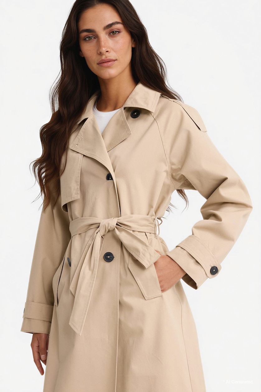 FEMME Beige Coton Coupe Régulière