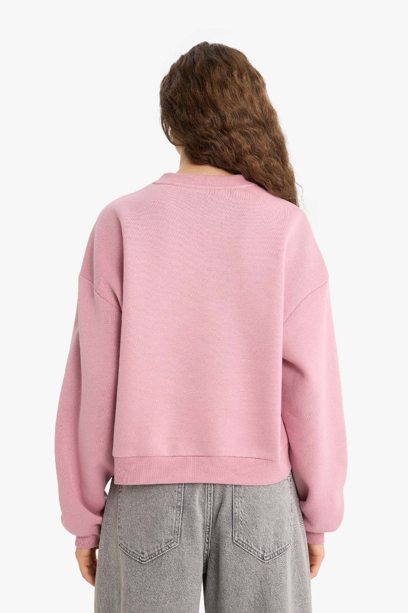 FEMME Bordeaux Sweatshirt imprimé à col rond Coupe régulière