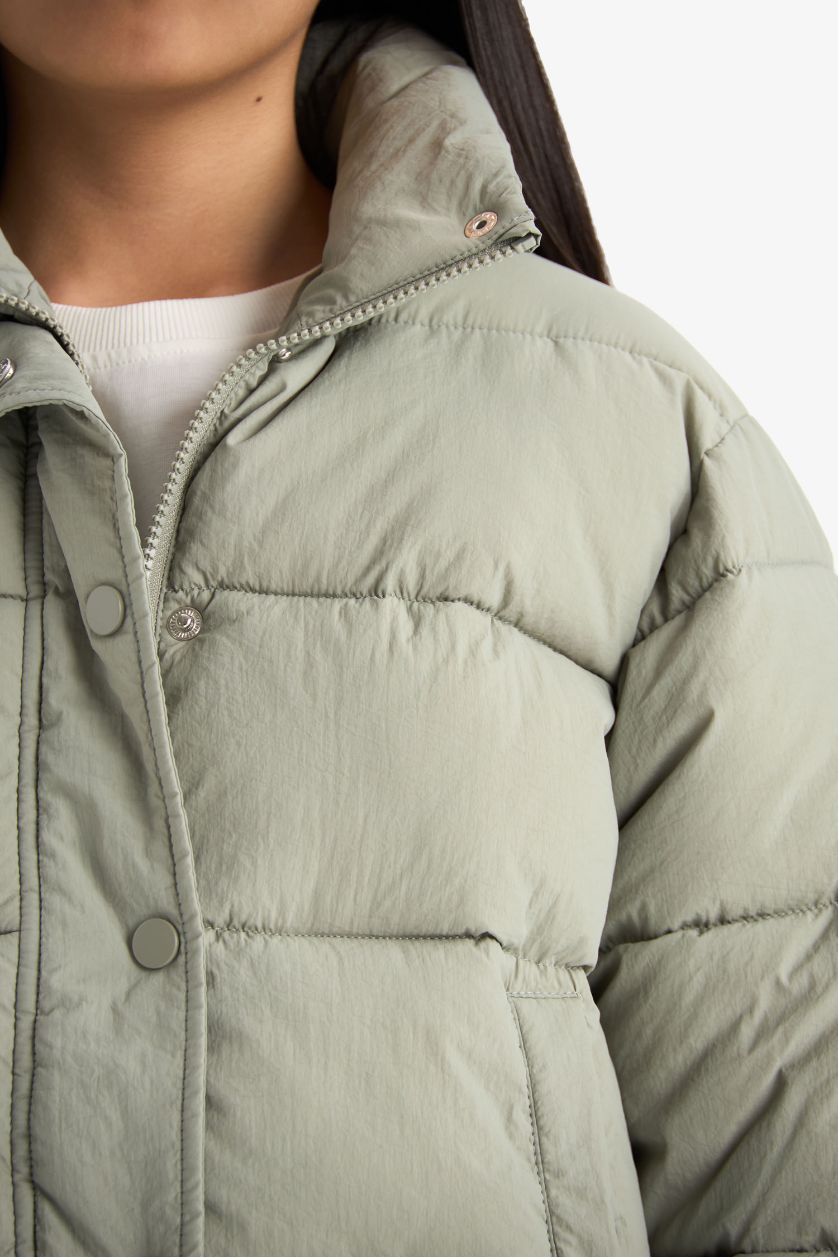 FILLES Vert Clair Doudoune imperméable zippée pour fille